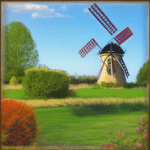 Gartenwindmühle gezeichnetes Bild